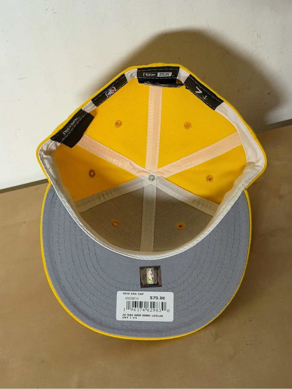 NEW Just Don x New Era LA Lakers 59FIFTY Fitted Hat Yellow 7 1/4 60229014